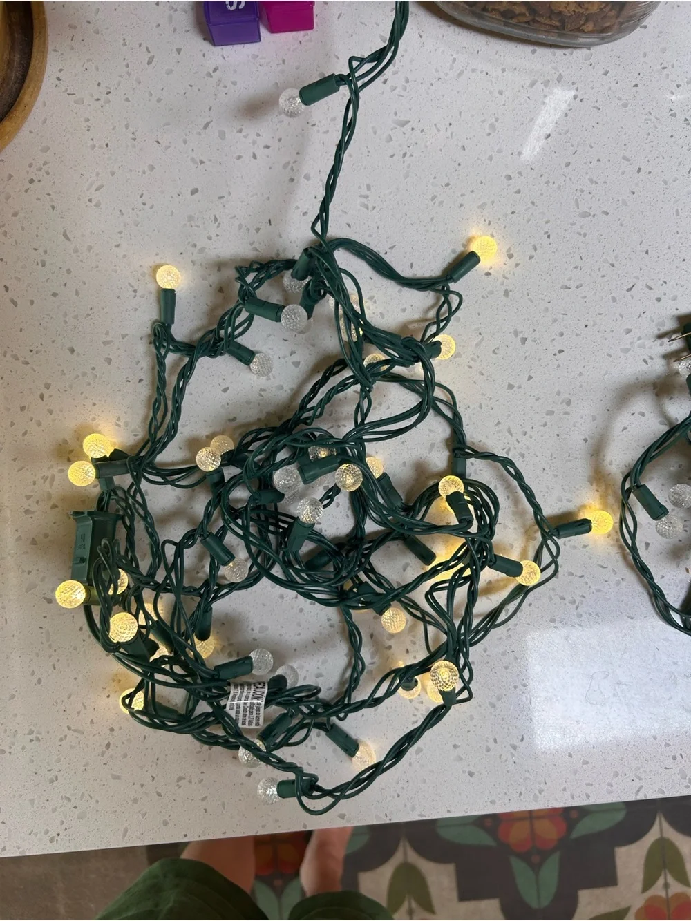 Warm White G50 Globe String Lights with Green Wire - Home Holiday